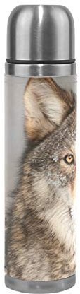 RELEESSS Bouteille thermos isotherme en acier inoxydable avec loup pour boissons chaudes et froides 500 ml