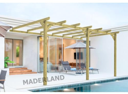 Pergola en bois adossée - modèle OVIEDO - 510 x 300 cm