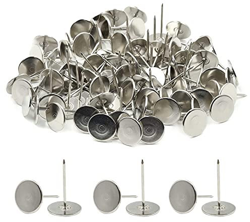 Luomorgo 100 chiodi a testa piatta, 19 x 30 mm, per tappezzeria, mobili, colore argento