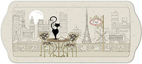 Tablett Bug Art Chat Café Paris, rechteckig