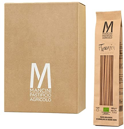Mancini Pastificio Agricolo - Spaghetti Turanici Körner 500 gr - Karton mit 12 Packungen