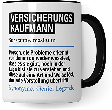 Tasse Versicherungskaufmann lustig, Versicherungskaufmann Geschenk Beruf, Spruch Kaffeebecher Versicherung Kaufmann Geschenkidee, Beruf Kaffee-Tasse Teetasse Becher