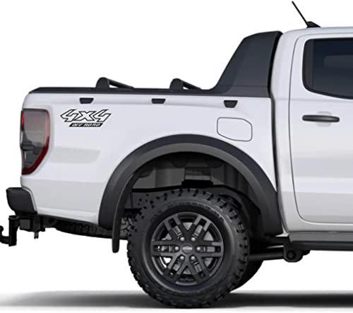 ADESIVI PER PICKUP 4X4 OFF ROAD (2 PZ DX-SX) FUORISTRADA accessori stickers decal auto COD.0134 (Nero)
