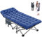 MOPHOTO klappbares Campingbett mit Matte – Belastbarkeit bis 200 kg für Robustes Outdoor-Bett für Erwachsene, 1200D Oxford-Gewebe–190x71x36 cm, extra breit, Feldbett, Gästebett(Blau)