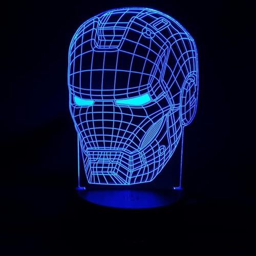 QQY 3D Nachtlicht, LED Bunte 3D Optische Täuschung Lampe Touch Remote USB Nachtlicht Nachttischlampe Schreibtischlampe für Jungen Mädchen Kinder Geschenke (Spiderman 2)