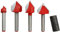 OMNDYEHA 2 Flute V Groove Router Bit Set, Carbide Tipped, 1/4 Shank, 4 Pcs, Cutting Diameters 1/2'' 3/4'' 7/8'' 1''