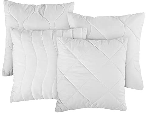 Traumnacht Cozy Kissenroulette, Kopfkissen 4er Set, mit verstepptem Bezug und Füllung aus Schaumstoffstäbchen, 40 x 40 cm, Öko-Tex zertifiziert, produziert nach deutschem Qualitätsstandard