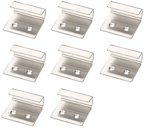Tile Hanger Bracket, 8PCS 25mm Stainless Steel Ceramic Tile Display Bracket, Wall Hanger Fastener Bracket Wall Hook Picture Hooks with Mounting Screws (Sivler)