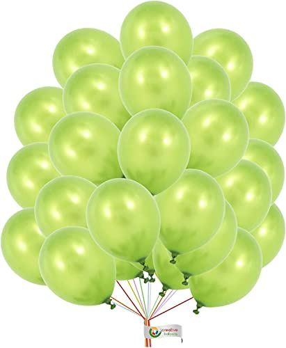 Metallische hellgrüne Luftballons, 12,7 cm, Obstgrüne Luftballons für Verlobung, Hochzeit, Jahrestag, grünes Thema, Geburtstagsdekorationen, 25 Stück