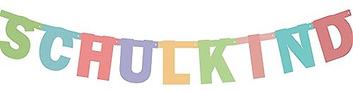 Schulkind Girlande Hänge Deko zu Einschulung, Bunt Schulkind Banner für Schuleinführung Schulanfang Dekoration Schule Jungs Mädchen