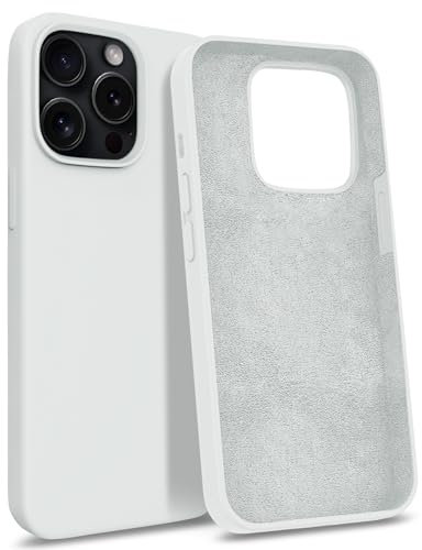 MyGadget Cover per iPhone 15 Pro - Custodia Antiurto in Silicone Morbido – Case con 3 Strati in TPU Ultra Resistente - Protezione Antigraffio - Bianco