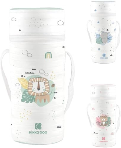 Kikkaboo Isolierbox, Thermobox Savanna Reißverschluss, Griff, für Babyflaschen, Farbe:grün