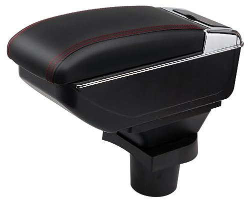 YJYWZH für Mitsubishi Colt Armlehnen Mittelarmlehne mit Ablagefach und Getrankehalter Autozubehör Konsole Armauflage Schwarz