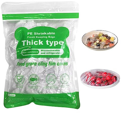 Pumuky Bolsas de Conservación Frescas 200 Piezas- Bolsas de Película Elástica Reutilizable, Tapas de Conservación de Alimentos, Tapas de Cuencos Elasticos y Extensibles