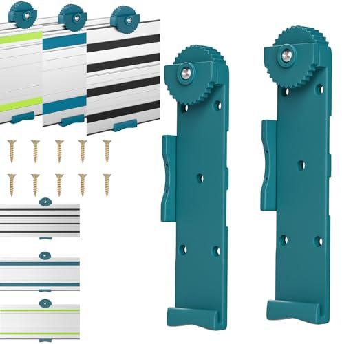 Lot de 2 supports muraux pour rails de guidage Compatibles pour Makita- Fixations murales pour cloisons sèches, murs nus et panneaux sur portes de garage ou murs de remorque