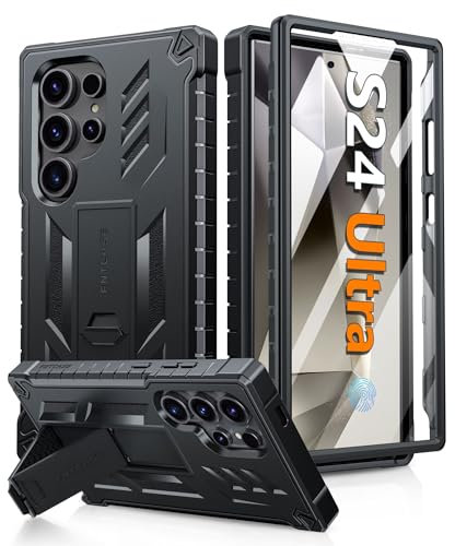 FNTCASE für Samsung Galaxy S24-Ultra Hülle: 360 Rundumschutz Handyhülle Eingebauter Ständer Militärschutz Stoßfeste Schutzhülle Robuste Fallschutzhülle für Samsung Galaxy S24 Ultra 5G