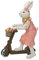 JTBDWOSK Osterdeko Modern Figuren Pastell Klein Hase Für Draußen Osterhasen-Roller Dekofigur Harz Frühlingsdeko Handwerk, Für Osterdekoration,Rosa