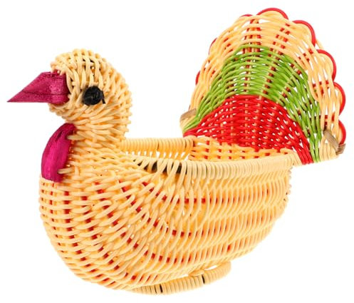 Cabilock Cesta De Almacenamiento Tejida De Ratan Sintético Forma De Para Frutas Aperitivos y Decoración Encimeras De Cocina y Mesas