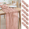 Asee'm 6PCS Tischläufer Käsetuch 300 x 90cm Staubiges Rosa Boho Transparente Läufer Tisch Hochzeit Gaze Stoff Rustikale Käse Tuch für Braut Dusche Party