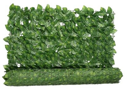 Chaies Sichtschutzzaun aus grünen Blättern,Sichtschutzzaun aus künstlichem Efeu - Künstlicher grüner Wandschirm - Efeu-Sichtschutzzaun, dekoratives Zaunelement aus künstlichem Efeu für Hof, Garten,