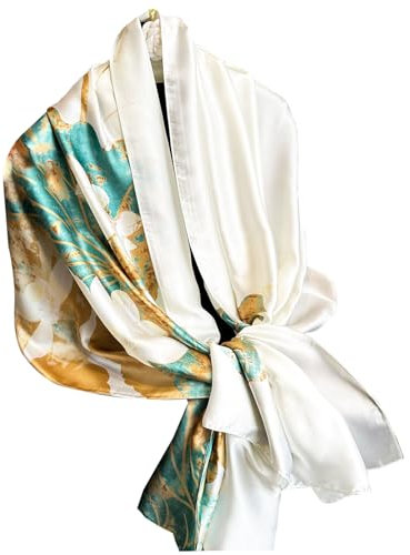 Hioyiwse Schal für Damen, leicht, Blumenmuster, formelle Abendkleider, formeller Schal, Sommerwickel, E6 schwimmende Lilie (179,8 x 89,9 cm), 70.8