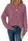 Tanmolo Hoodie Damen Kapuzenpullover Knopfleiste Leichter Pullover Langarm Sweatshirt Tops für Herbst Altrosa, 3XL