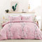 Freyamy Blumen Bettwäsche 200x220cm 3teilig Rosa Pflaumenblüten Zweig Elegante Bettwaren-Sets 100% Microfaser Weiche Bettwäsche Mädchen Bettbezug mit Reißverschluss und 2 Kissenbezug 80x80cm