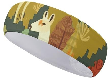 Schweißband, Haar-Accessoires, buntes Alpaka-bedrucktes Stirnband, breite Stirnbänder, Sport-Stirnbänder für Laufen, Yoga, Alltag, Workout, Unisex