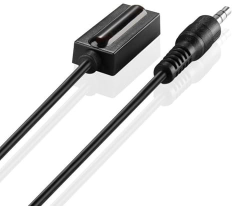 IR Infrared Remote Extender Repeater Cable, 38khz 3.5mm IR Infrared Remote Control Receiver Extender Repeater Cable, IR Repeater Cable for Audio Tv Set-top Boxes(Black, 1.5m length)