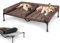 Veehoo Outdoor Hundeliege erhöht, Hundebett Erhöht mit abnehmbarem Bloster für 2 Hunde Kühlendes Erhöhtes Hundebett mit Atmungsaktivem Teslin-Netz für Haus und Garten, Grau 125 x 83 x 23cm