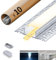 HOOLED 10 LED Aluminium Profil 2m das keine vorgefräste Nut benötigt, Mit milchweißer PC-Abdeckung AluProfil Größen 24,4 mm (Lamellen 61,8 mm) x 13,8mm Geeignet für 20 mm breite LED-Streifen