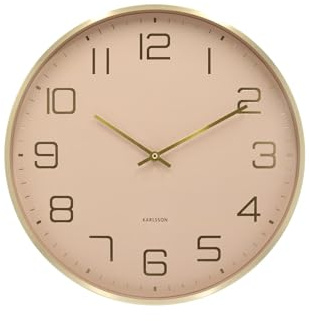 Karlsson Wanduhr Elegance Glow - Braun - Ø40cm | Rund - skandinavisch - Aluminium - Wanduhr Modern Wohnzimmer - Wanduhren
