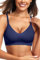 Vertvie Nahtloser BH Damen Ohne Bügel V-Ausschnitt Push Up Mit Gepolstert Soft Bequemer Weicher Ultrakomfortabler Seamless Bra (1pc Dunkelblau, 3XL)