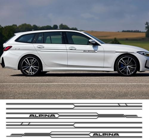 CUYENGT Auto-Seitenstreifen-Aufkleber, Vinyl-Aufkleber, Dekor, passend für BMW Alpina E46 E90 E92 E93 E60 F30 F10 X5 Zubehör