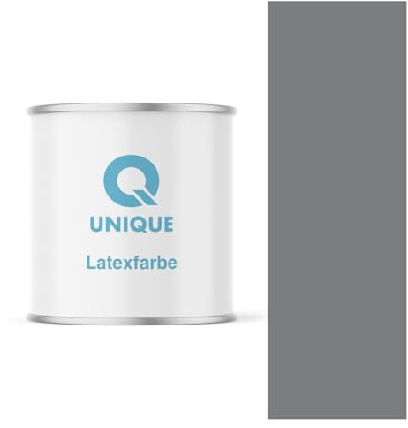 Q UNIQUE Latexfarbe 2L (ca.14m2) Dunkelgrau Innenfarbe Wandfarbe Deckenfarbe Klasse 3 Mattfarbe Scheuerfest Hohe Deckkraft