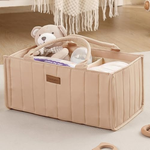 Jinrobabes Wickeltasche Organizer, Baby Aufbewahrungskorb mit Herausnehmbaren Fächern, Windeltasche als Geschenk für Neugeborene & Babyparty, Wickeltisch Organizer für Neugeborene Mütter Verwendet