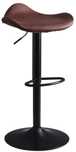 Moderner höhenverstellbarer Barhocker mit rotem Retro-Sitz, PU-Sitz, für Küche, Bistro, Esszimmer, drehbarer Insel-Thekenhocker