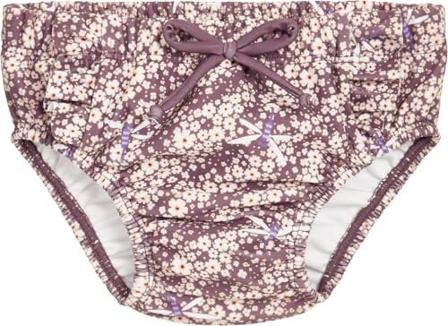 Playshoes Schwimmwindel Pannolino da Nuoto per Neonati e Bambini, Fiori Viola, 74/80 cm Unisex-Bimbi
