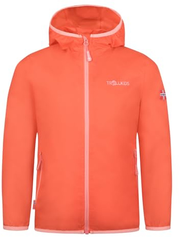 Trollkids Kids Trolltunga Jacket | Wasserdicht, Atmungsaktiv, Sehr leicht, Angeschnittene Kapuze, Packaway-Pocket