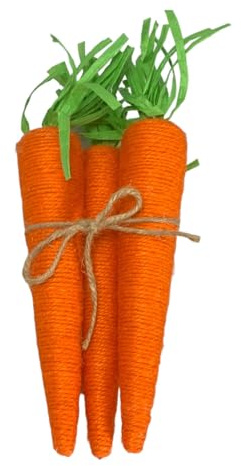 Concord GmbH Möhren Deko Ostern Karotten Jute Osterkorb Basteln Gemüseladen Lebensmittelgeschäft Künstlich 29cm Lang 3 Stück