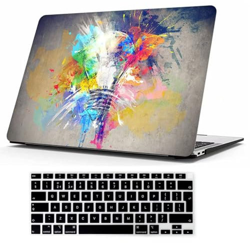 MOKASE Hülle Kompatibel mit MacBook Pro 16 Zoll 2024-2021 M4 A3403 A3186 M3 A2991 M2 A2780 M1 A2485 Pro Max & Touch ID, Gummierte Kunststoff-Hartschalentasche & Tastaturabdeckung, Creative Lamp