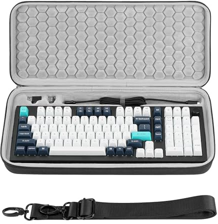 Geekria 96% Keyboard Hard Shell Case, Travel Carrying Bag, Compatible with Logitech Alto Keys K98M, Keychron Q5 Pro, EPOMAKER Galaxy100 / TH99, AULA F99 PRO, RK ROYAL KLUDGE S98