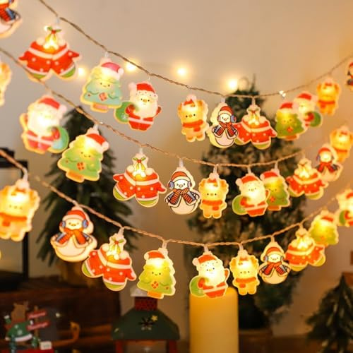FPEAOB Weihnachtsbeleuchtung Innen -Weihnachtslichterkette 3m 20 LED Lichterkette Batteri mit 8 Modi,Warmweiß Deko weihnachten Lichterkette Weihnachtsbaum für Weihnachtsdeko Innen und Aussen