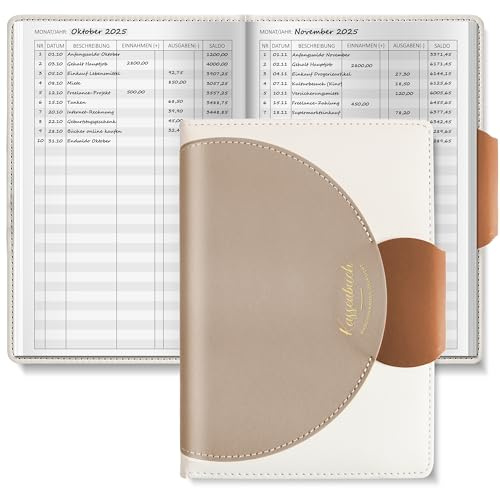 BIROYAL Kassenbuch A5, Übersichtlich & Logisch Strukturiert | 120 Seiten Haushaltsbuch mit 120g Stabiles Papier, Ausreichend Platz für Einnahmen & Ausgaben, Ideal für Kleinunternehmer