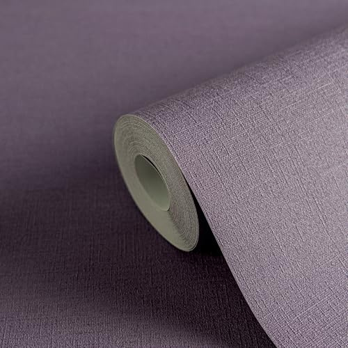 TAPETE LIVING Vliestapete Uni Lila Flieder Einfarbig Textilstruktur Modern Wandtapete Matt Elegant