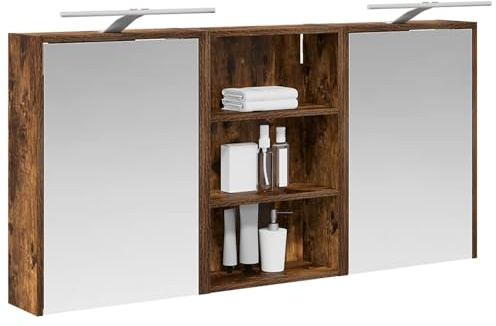 vidaXL Badezimmerschrank-Set 3 pcs 126 x 16 x 62,5 cm Holzwerkstoff, Elegante Badezimmeraufbewahrung, modernes Schrankset, stylische Wandregale, schicke Möbel, luxuriöse Details
