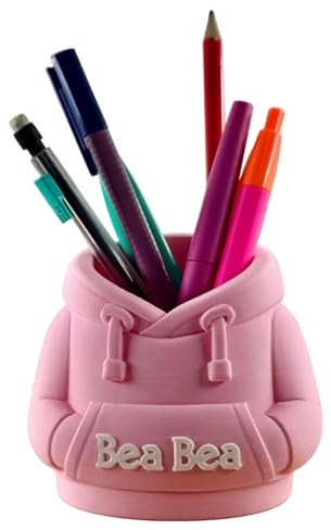 Image Industry Hoodie Pen Holder – Cute Desk Organiser – Pencil Holder Pot – Pink or Blue (Pink)