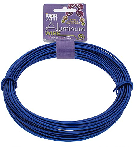 The Beadsmith Anodized Aluminum Wire – 12 Gauge – 39 feet – Blue Color – Bendable Craft Wire Used to Jewelry Making, Wire Wrapping, Sculpting, Floral, Modeling and Other DIY Arts & Crafts