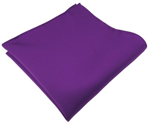 TigerTie - Herren Satin Einstecktuch Kavalierstuch in lila violett Uni einfarbig - Pochettengröße 30 x 30 cm