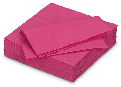 Servietten aus Papier 33x33cm 50 Stück - FARBAUSWAHL in 25x25/33x33/40x40cm - Einweg Tischservietten 2-lagig - Einfarbige Papierservietten für Hochzeit, Geburtstag und Alltag - Fuchsia Pink